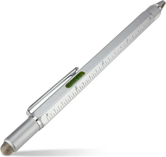 Main image of Stylus Pen, BoxWave [Universal EverTouch Builder Stylus] Fiber Tip Stylus Built in Level, Ballpoint, Rule for Smartphones and Tablets