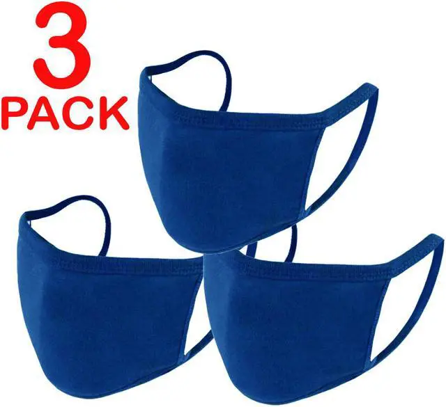 Main image of Face Mask Reusable Washable Covering Clothing Masks For Men Women Pack Of 3 (Blue)