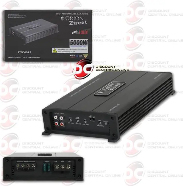 ORION ZT-5000.2S ZT 2-CHANNEL CLASS AB CAR AMP AMPLIFIER 5000W MAX