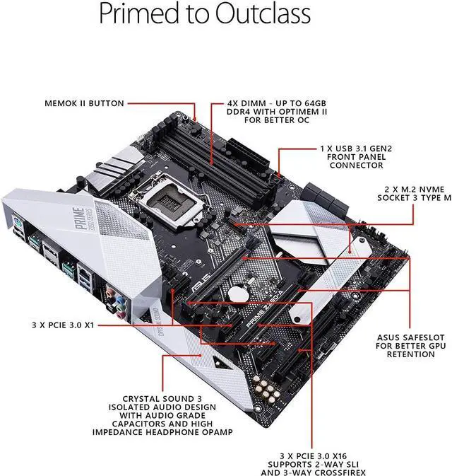 Alt view image 4 of 17 - ASUS Prime Z390-A LGA 1151 (300 Series) Intel Z390 SATA 6Gb/s ATX Intel Motherboard