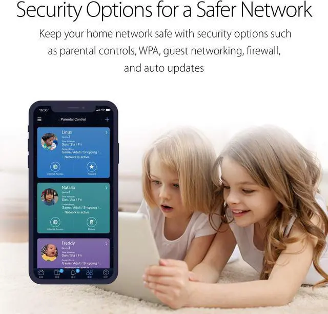 Alt view image 5 of 11 - ASUS AC1750 WiFi Router (RT-ACRH18) - Dual Band Wireless Internet Router, Easy Setup, Parental Control, USB 3.0, AiRadar Beamforming Technology extends Speed, Stability & Coverage, MU-MIMO