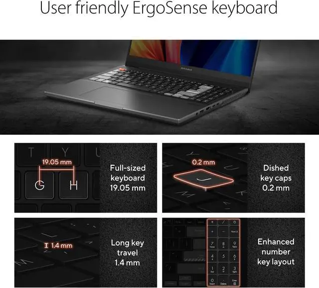 Alt view image 11 of 12 - ASUS VivoBook Pro 15X Laptop, 144Hz 15.6 FHD Display, AMD Ryzen 9 6900HX Mobile CPU, NVIDIA GeForce RTX 3070 GPU, 32GB DDR5 RAM, 1TB PCIe SSD, Windows 11 Home, 0°Black, M6501RR-DB96