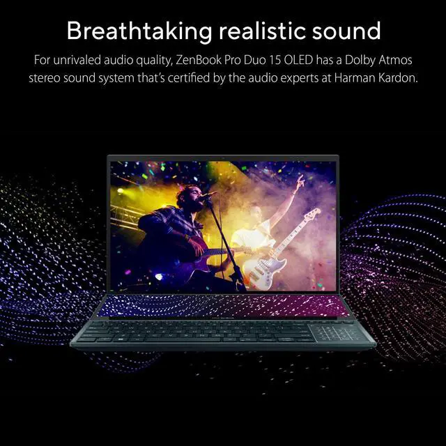 Alt view image 10 of 11 - ASUS ZenBook Pro Duo 15 OLED UX582 Laptop, 15.6 OLED 4K Touch Display, i7-12700H, 16GB, 1TB, GeForce RTX 3060, ScreenPad Plus, Windows 11 Home, Celestial Blue, UX582ZM-AS76T