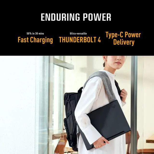 Alt view image 9 of 11 - ASUS TUF Dash 15 (2022) Gaming Laptop, 15.6 144Hz FHD Display, Intel Core i7-12650H, GeForce RTX 3060, 16GB DDR5, 512GB SSD, Thunderbolt 4, Thunderbolt 4, Windows 11 Home, Off Black, FX517ZM-AS73
