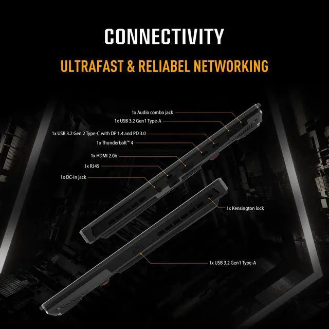 Alt view image 8 of 11 - ASUS TUF Dash 15 (2022) Gaming Laptop, 15.6 144Hz FHD Display, Intel Core i7-12650H, GeForce RTX 3060, 16GB DDR5, 512GB SSD, Thunderbolt 4, Thunderbolt 4, Windows 11 Home, Off Black, FX517ZM-AS73