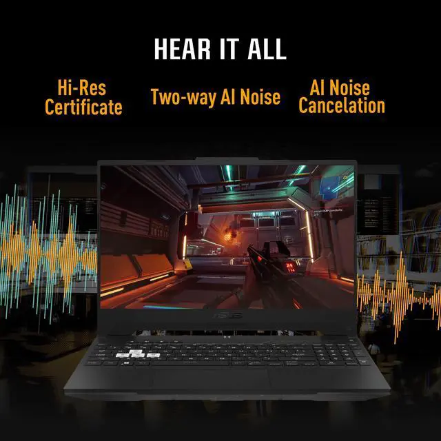 Alt view image 10 of 11 - ASUS TUF Dash 15 (2022) Gaming Laptop, 15.6 144Hz FHD Display, Intel Core i7-12650H, GeForce RTX 3060, 16GB DDR5, 512GB SSD, Thunderbolt 4, Thunderbolt 4, Windows 11 Home, Off Black, FX517ZM-AS73