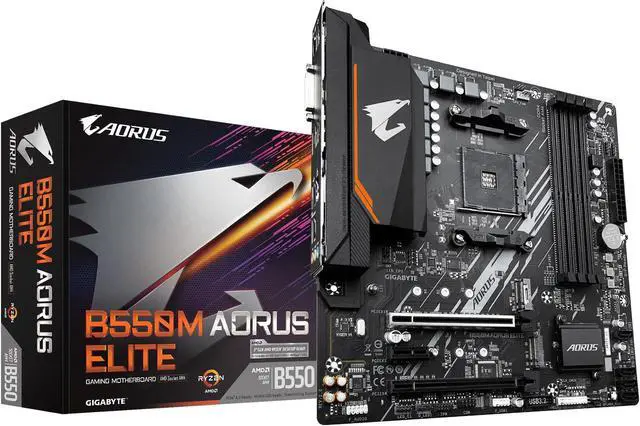 Alt view image 6 of 18 - GIGABYTE B550M AORUS ELITE AM4 AMD B550 Micro-ATX Motherboard with DDR4, Dual M.2, PCIe 4.0, Realtek GbE LAN