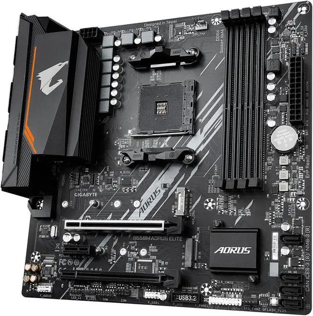 Alt view image 8 of 18 - GIGABYTE B550M AORUS ELITE AM4 AMD B550 Micro-ATX Motherboard with DDR4, Dual M.2, PCIe 4.0, Realtek GbE LAN