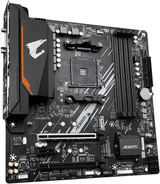 Alt view image 9 of 18 - GIGABYTE B550M AORUS ELITE AM4 AMD B550 Micro-ATX Motherboard with DDR4, Dual M.2, PCIe 4.0, Realtek GbE LAN