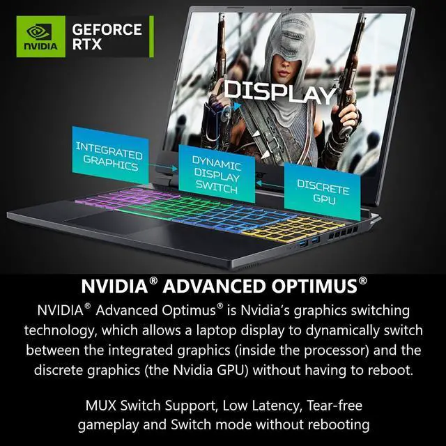 Alt view image 10 of 12 - Acer Nitro 17 Gaming Laptop | AMD Ryzen 7 7735HS Octa-Core CPU | NVIDIA GeForce RTX 4050 Laptop GPU | 17.3" FHD 165Hz IPS Display | 16GB DDR5 | 1TB Gen 4 SSD | Wi-Fi 6E | RGB Backlit KB | AN17-41-R8N5
