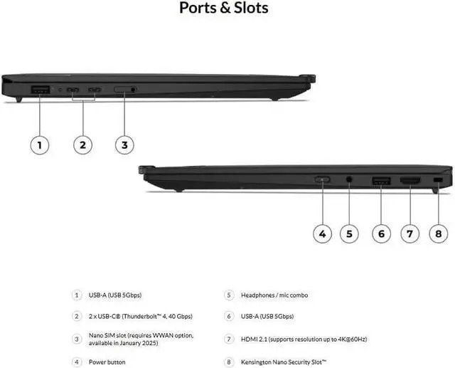Alt view image 6 of 6 - Lenovo ThinkPad X1 Carbon Gen 13 Aura Edition Laptop - Intel Core Ultra 7 258V, 32GB RAM, 2TB PCIe Gen5 SSD, Intel Arc 140V Graphics, 14" 2.8K OLED, 120 Hz, Non-Touch, Haptic Touchpad