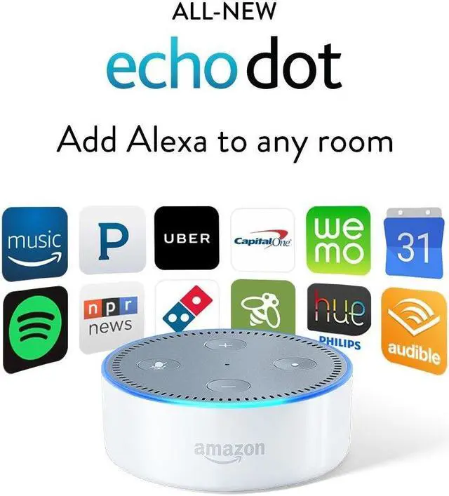 Alt view image 8 of 19 - Amazon Echo Dot - White