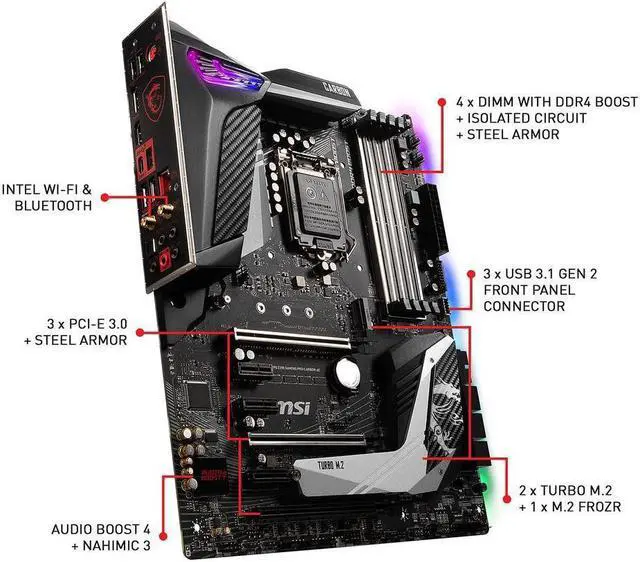 Alt view image 7 of 13 - [RefurbNA] MSI MPG Z390 GAMING PRO CARBON AC LGA 1151 Intel Z390  ATX Motherb
