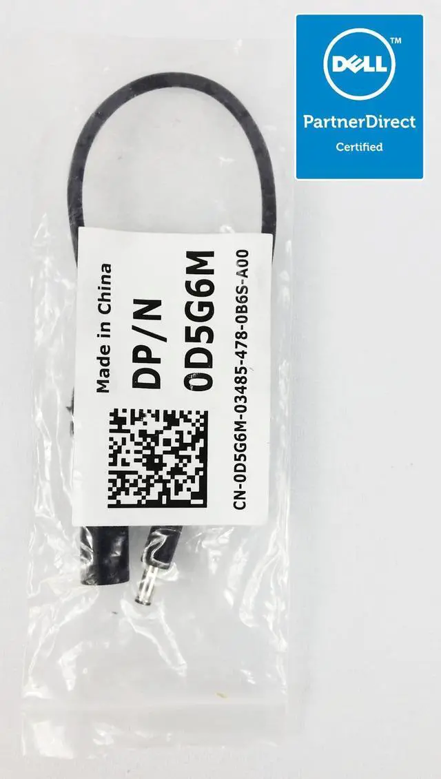 Main image of Dell DC Power Dongle Cable DP/N: 0D5G6M, D5G6M, 57J49, 331-9319 for Dell M3800 XPS 12 13 15 5930 18 1810 1820 Inspiron 11 13 14 15 17 Series Laptops