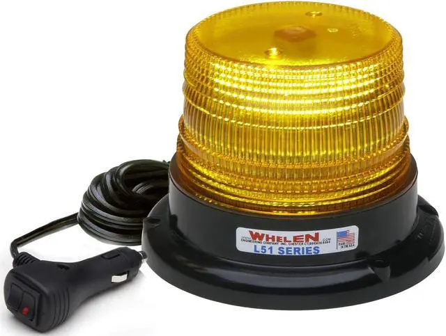 Main image of Whelen Engineering L51 Series Beacon, Amber, Magnetic Mount, 12 VDC, Model# L51AM