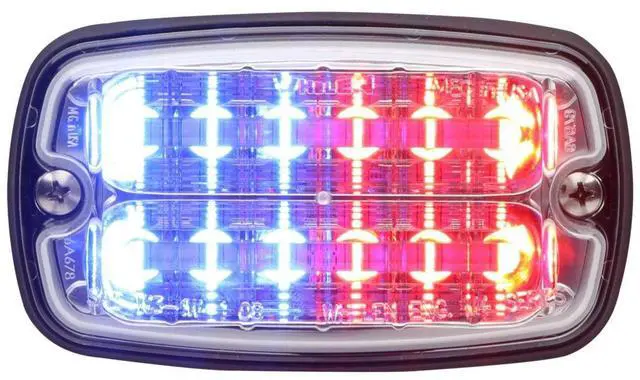 Alt view image 2 of 3 - Whelen Engineering M4® Series Red/Blue with Clear Directional Lens, Model# M4J