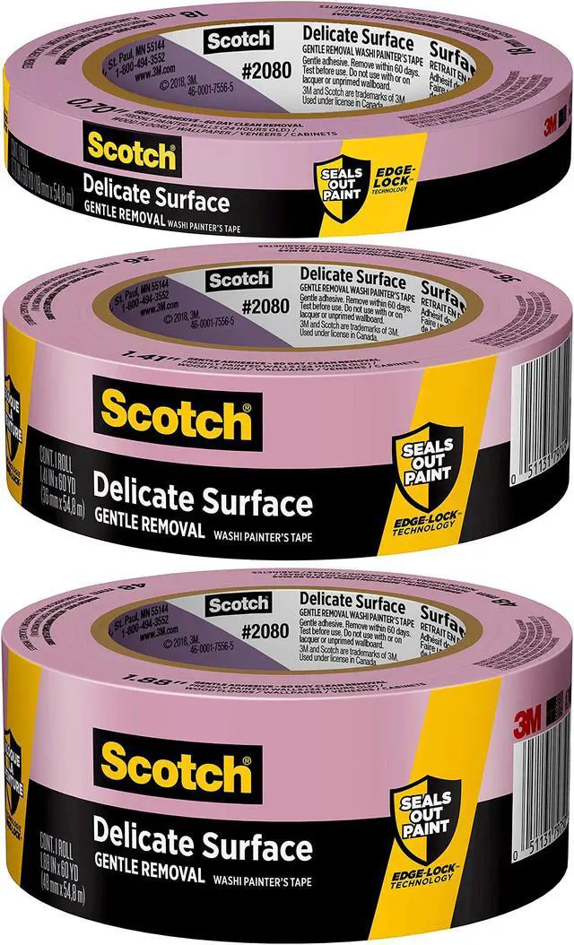 Alt view image 5 of 7 - 3M Scotch 1.88 In. x 60 Yd. Delicate Surface Painter's Tape 2080-48NC