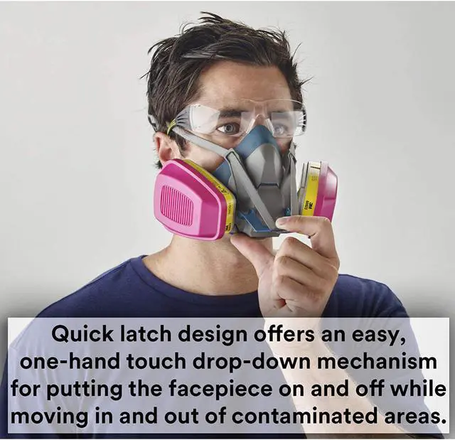 Alt view image 7 of 14 - 3m 3M Half Mask Respirator, Respirator Connection Type: Bayonet, Mask Size: M