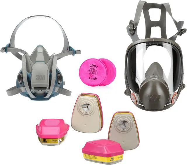 Alt view image 6 of 14 - 3m 3M Half Mask Respirator, Respirator Connection Type: Bayonet, Mask Size: M