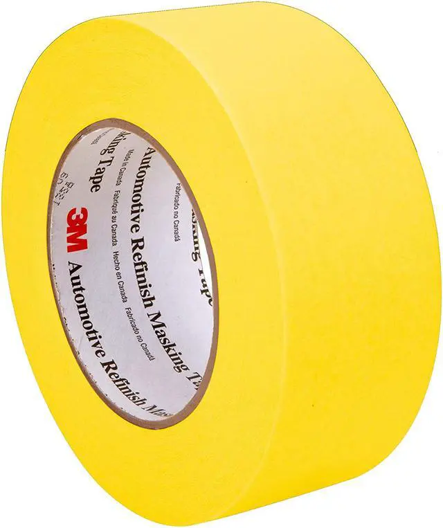 Alt view image 2 of 6 - 3M 06656 Crepe Paper Automotive Refinish Masking Tape 2 Inch, 1 Roll, Yellow
