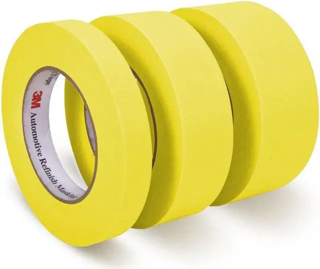 Alt view image 3 of 6 - 3M 06656 Crepe Paper Automotive Refinish Masking Tape 2 Inch, 1 Roll, Yellow