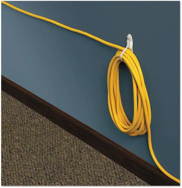Alt view image 13 of 20 - Cord Clip, Round, with Adhesive, 0.75"w, Clear, 4/Pack 17017CLRES