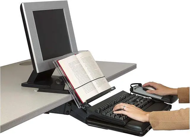 Alt view image 19 of 20 - 3M In-Line Freestanding Copyholder Plastic 300 Sheet Capacity Black/Clear DH640
