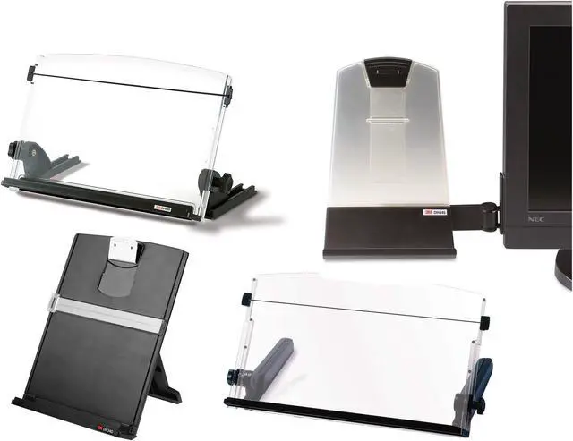 Alt view image 14 of 20 - 3M In-Line Freestanding Copyholder Plastic 300 Sheet Capacity Black/Clear DH640
