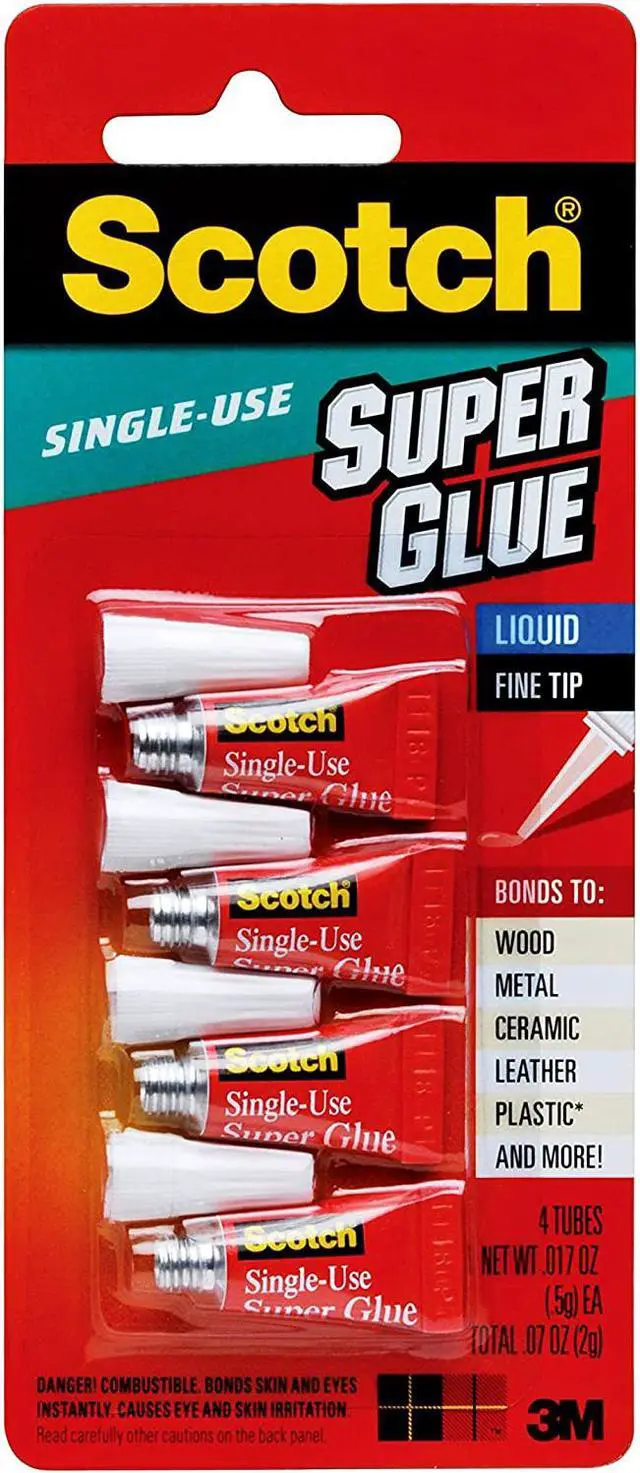 Alt view image 7 of 12 - 3M Super Glue Single Use Pointed Tip .07oz. 4/PK Clear AD114
