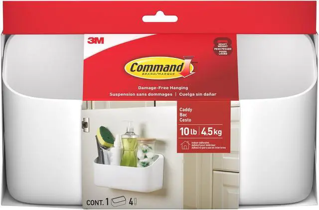 Alt view image 2 of 7 - Command Heavyweight Organizing Caddy [Removable]: 9.9 in. x 5.2 in. x 3.5 in. (White)