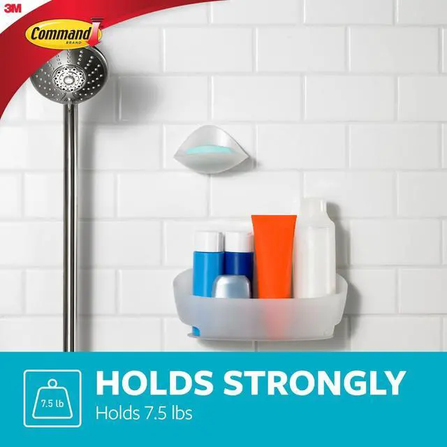 Alt view image 4 of 4 - Command Plastic Shower Caddy [Removable]: 11.5 in. x 4.8 in. x 4.7 in. (Clear Frosted)