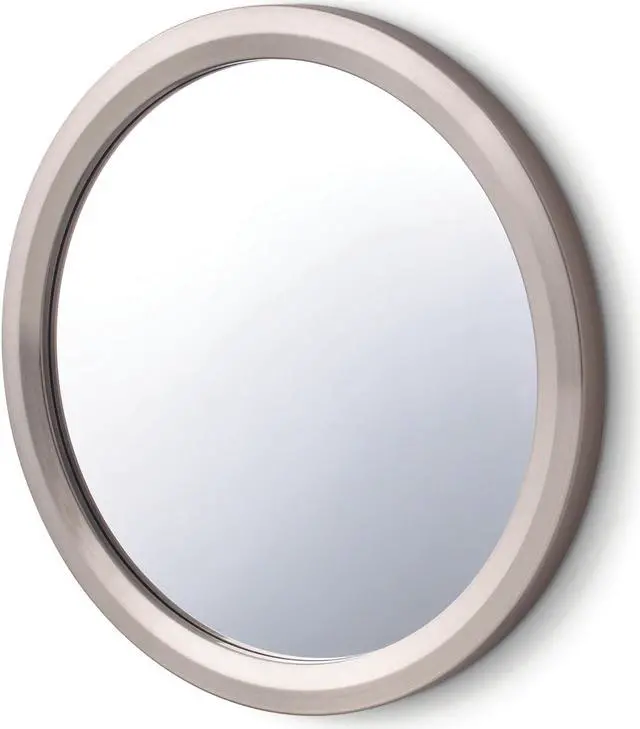 Alt view image 3 of 5 - Command Bath Mirror: 6.82 in. diameter (Satin Nickel)