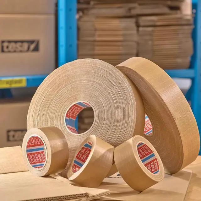 Alt view image 5 of 7 - tesa Reinforced Paper Packaging Tape [Self-Adhesive] (60013): 2 in. x 82 ft. (Brown)