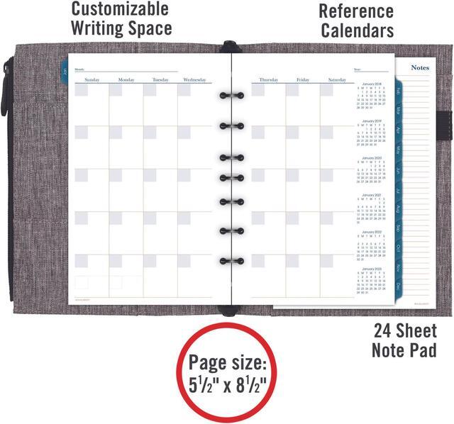 Alt view image 3 of 5 - At-A-Glance Chambray Planner Starter Set [Undated]: 5-1/2 in. x 8-1/2 in. (Grey)