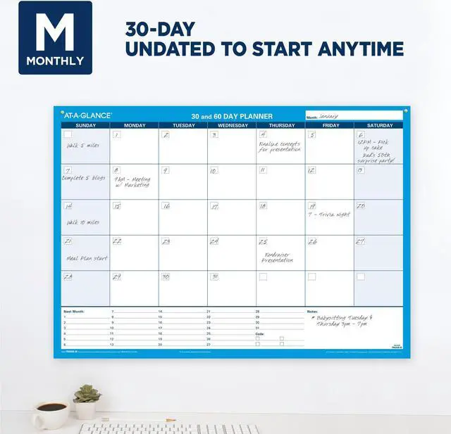 Alt view image 10 of 13 - AT-A-GLANCE Undated 3060-Day Horizontal Erasable Wall Calendar Reversible 24 x