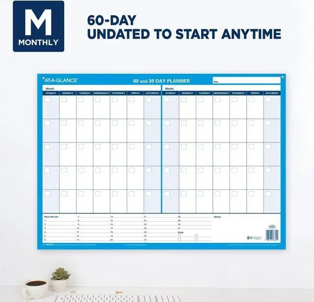 Alt view image 11 of 13 - AT-A-GLANCE Undated 3060-Day Horizontal Erasable Wall Calendar Reversible 24 x