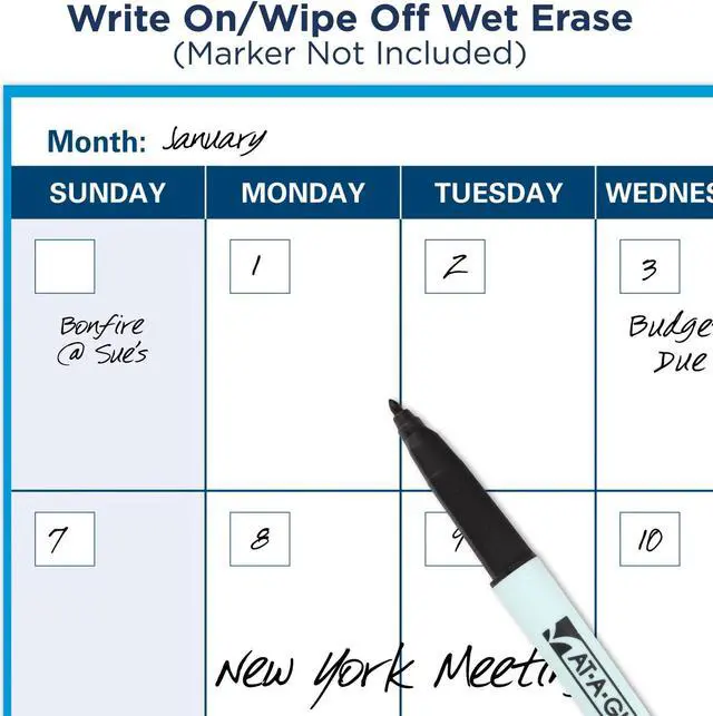 Alt view image 12 of 13 - AT-A-GLANCE Undated 3060-Day Horizontal Erasable Wall Calendar Reversible 24 x