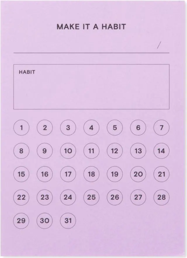 Alt view image 2 of 4 - Post-it Noted Habit Tracker Notes: 4 in. x 2.9 in. (Lilac) *100-sheets per pad / 1-pack