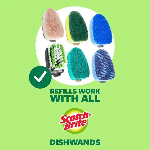 Alt view image 7 of 8 - Scotch-Brite Soap Control Scrub Dots Heavy Duty Dishwand: 1 Dishwand (Green)