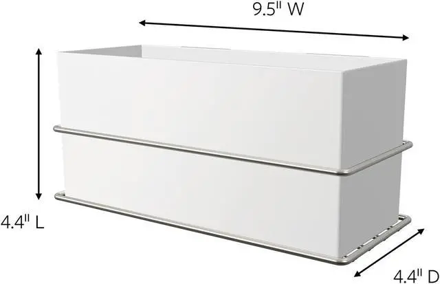 Alt view image 2 of 6 - Command Bath Wall & Cabinet Organizer: 9.5 in. x 4.4 in. x 4.4 in. (Satin Nickel)