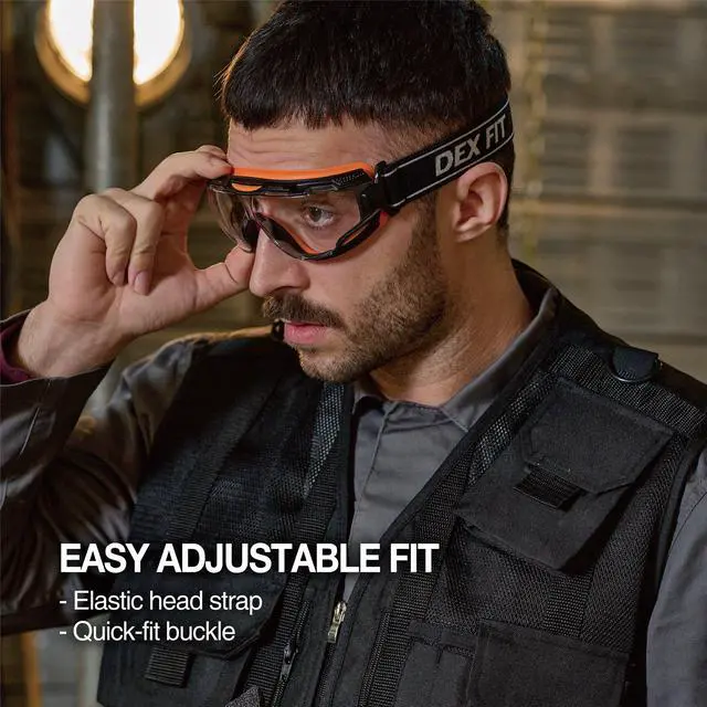 Alt view image 5 of 7 - Muveen Protective Safety Goggles (SG220N): 30cm strap (Orange)