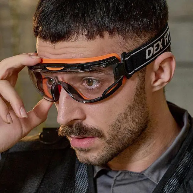 Alt view image 7 of 7 - Muveen Protective Safety Goggles (SG220N): 30cm strap (Orange)