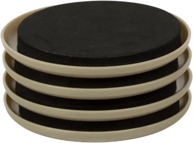 Alt view image 3 of 7 - Duck Brand Plastic Carpet Furniture Sliders: 3-1/2 in. diameter / 4-pack (Brown)