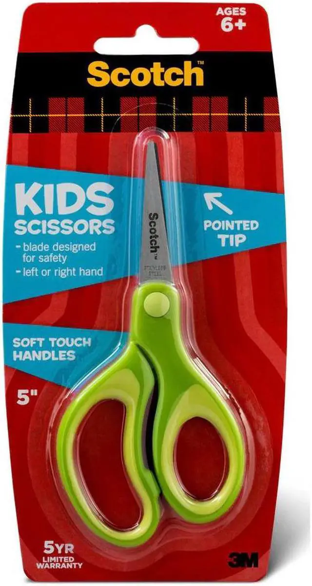 Main image of Scotch Kid Scissors [Pointed Tip]: 1-pack (Green)