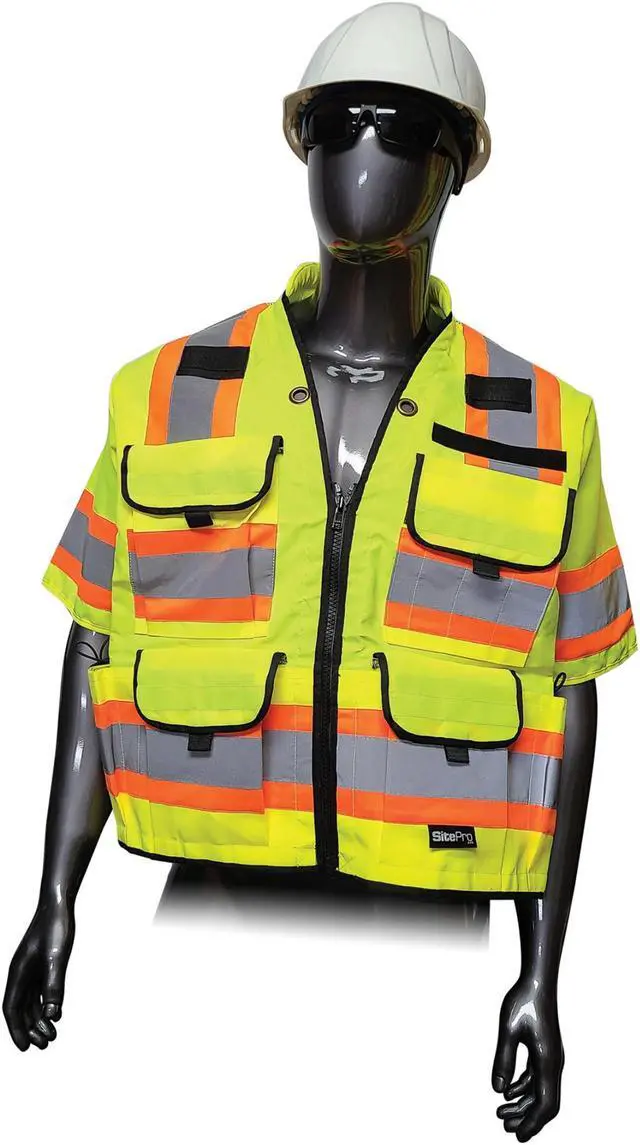 Main image of DW SitePro SITEGEAR Premium Surveyor Safety Vest [Class 3]: Large (Fluorescent Lime)