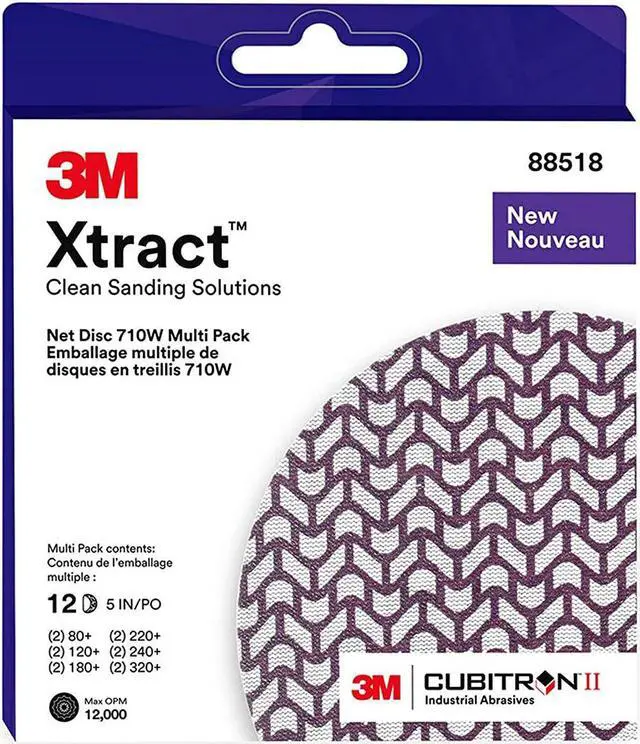 Alt view image 2 of 7 - 3M CUBITRON 7100288313 Hook-and-Loop Sanding Disc, 5 in Dia,Multi Pack of