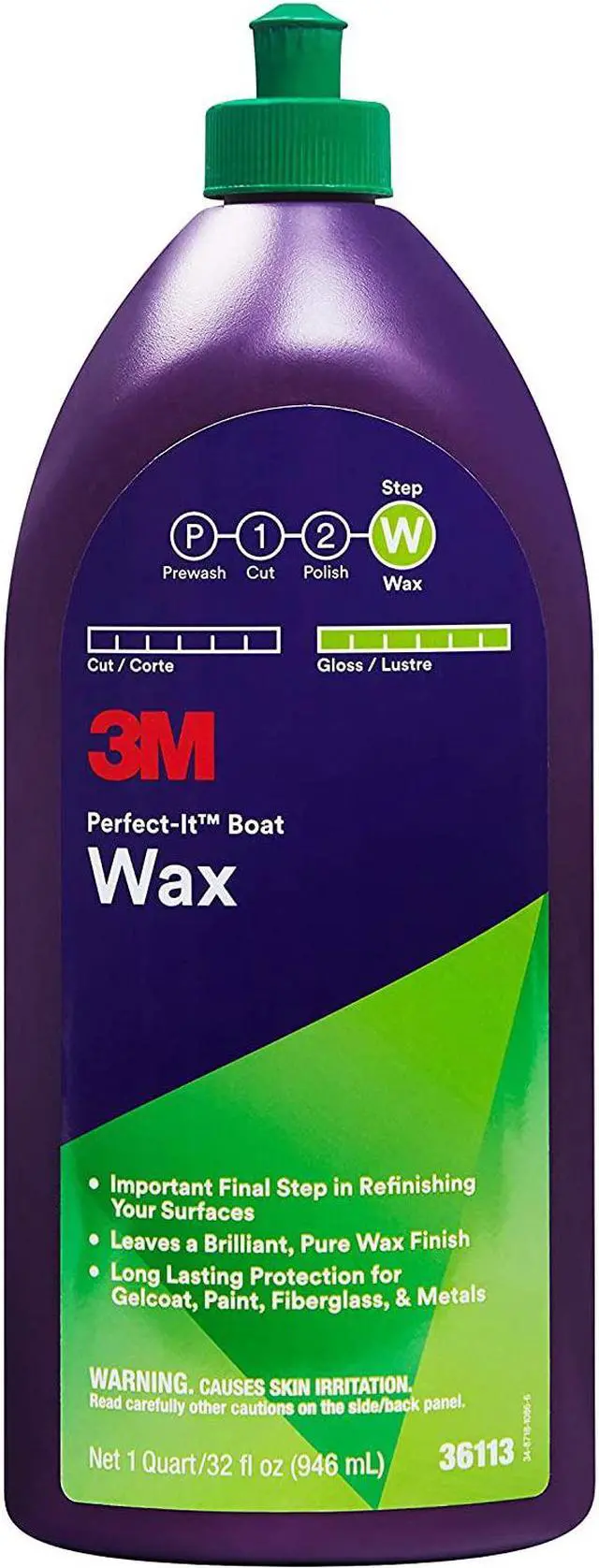 Alt view image 6 of 13 - 3M Perfect-It Boat Wax, 36113, 1 Quart, Contains Carnauba Wax, Protects against Weather and Oxidation, For Boats and RVs
