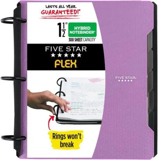 Main image of Five Star Flex 1-1/2" Hybrid NoteBinder: 11-1/2 in. x 11-1/4 in. (Amethyst)