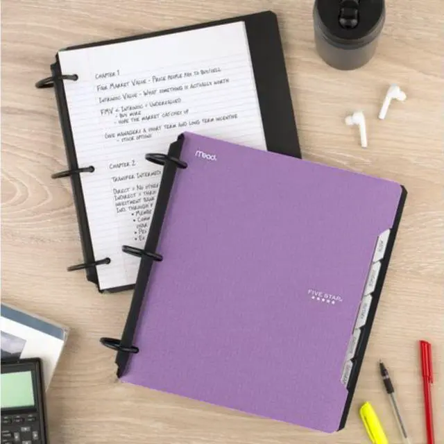 Alt view image 5 of 7 - Five Star Flex 1-1/2" Hybrid NoteBinder: 11-1/2 in. x 11-1/4 in. (Amethyst)