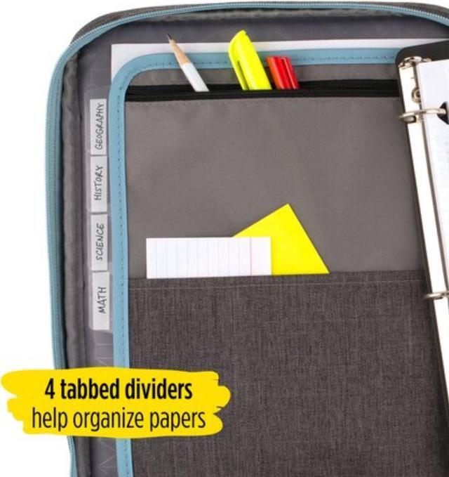 Alt view image 10 of 11 - five star zipper binder, 1 inch 3 ring binder, carry-all with internal pockets & dividers, assorted colors, color selected for you, 1 count (29092) , black - OEM